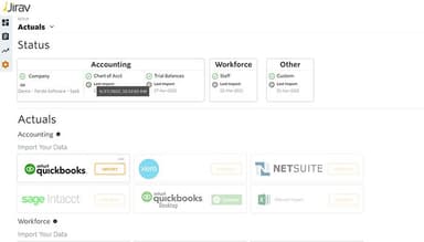 Jirav Out of the box integrations with your accounting payroll and sales data