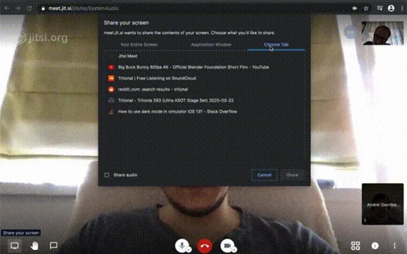Jitsi Meet Screen Sharing