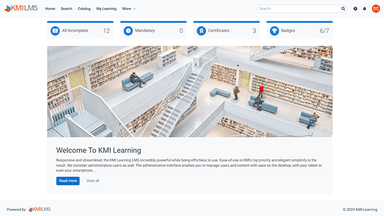 KMI LMS Learner Home SF