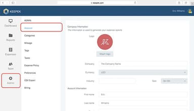 Keepek Set expense policies