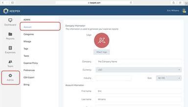 Keepek Set expense policies