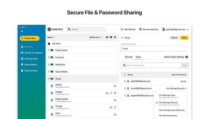 Keeper Security Secure Sharing