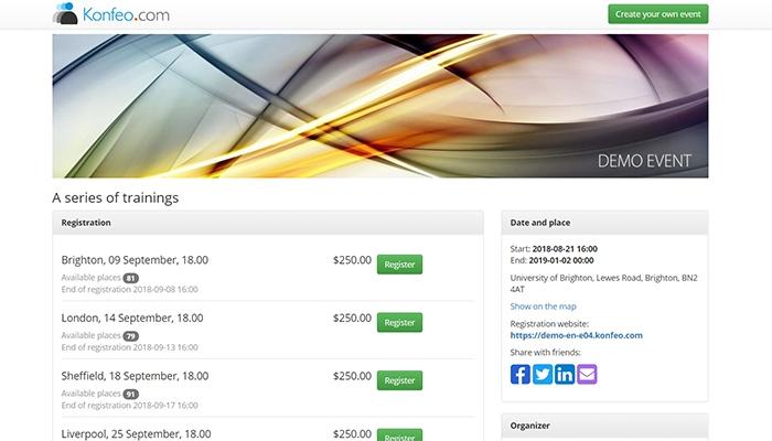 Konfeo Registration Page