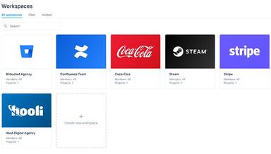 Different workspaces for different teams, all customizable with your or your client´s logo