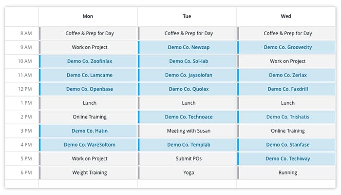 Kronologic Software Filling Calendars