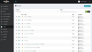 LRS Antilles Overview of the pages module