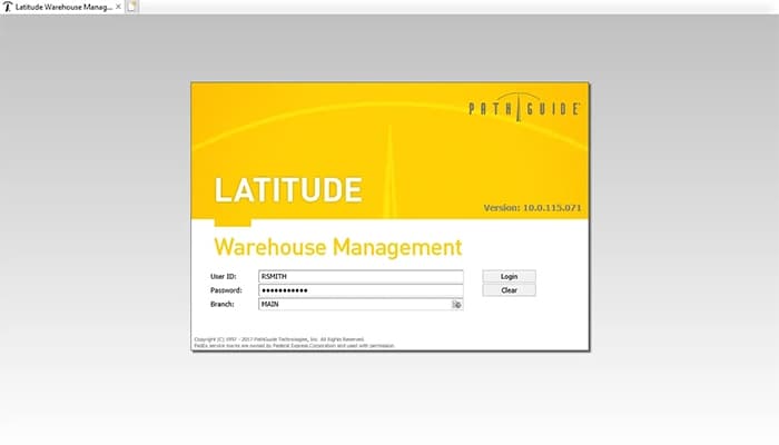 Latitude WMS Login Page