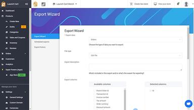 Launch Cart Export Customer Data with the Export Wizard
