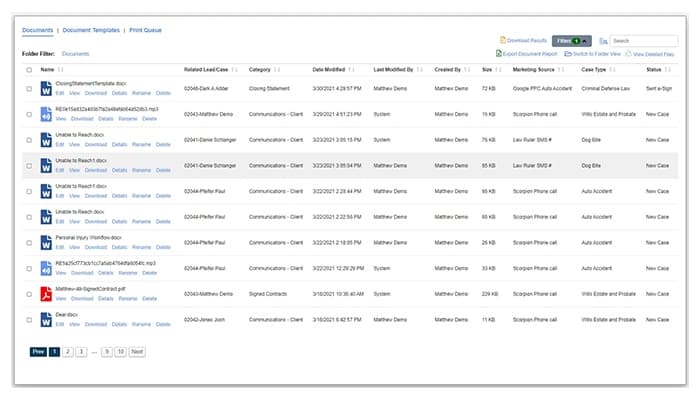Law Ruler Built In Document Management System