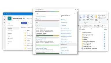 Law Tool Box Save Emails and Access Cloud Files