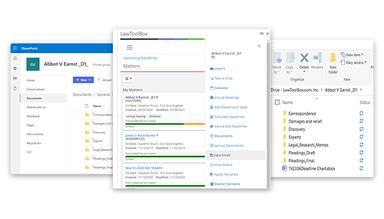 Law Tool Box Save Emails and Access Cloud Files