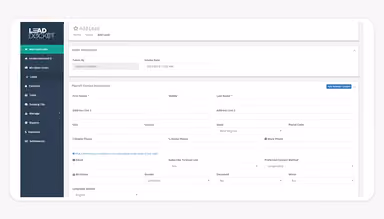 Lead Docket Allows Manual Lead Entry