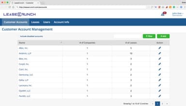 LeaseCrunch customer account management