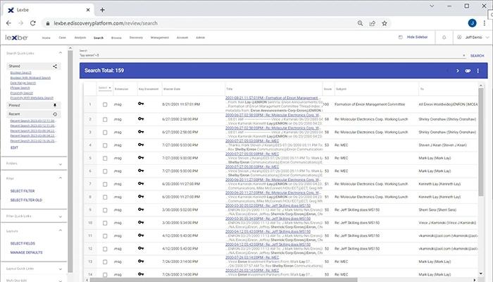 Lexbe eDiscovery Platform Term Reports