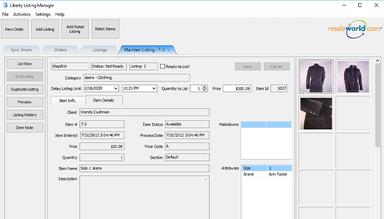 Liberty React Maintain products listed online, create product variants for retail products with multiple color and size variations
