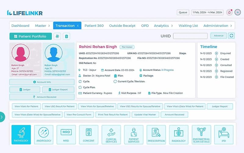 LifeLinkr Patient Profile Interface