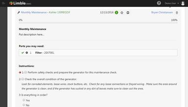 Limble CMMS Turn standard operating procedures into interactive checklists