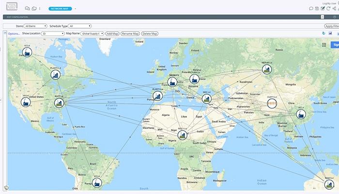 Logility Solutions Active Digital Twin Network Map