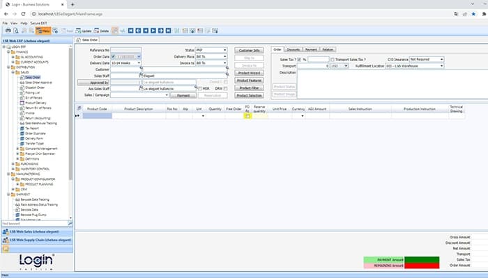 Login ERP Sales Order