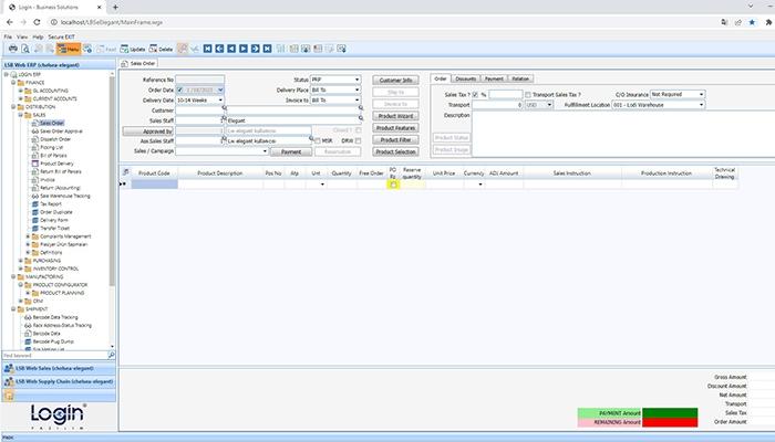 Login ERP Sales Order