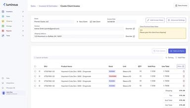 Luminous Software Invoicing