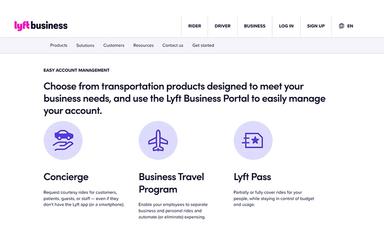Lyft Business Home Page