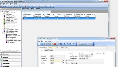 MISys Manufacturing work orders