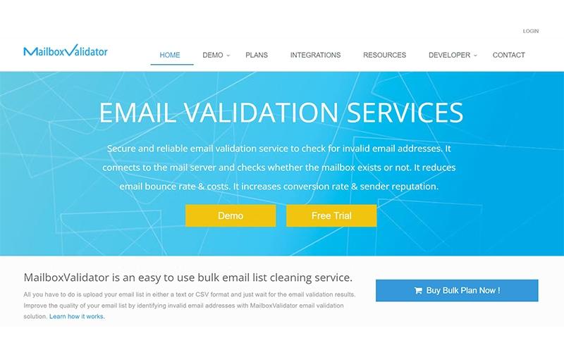 MailboxValidator home page