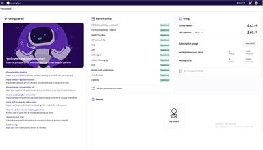 Voximplant Main Dashboard