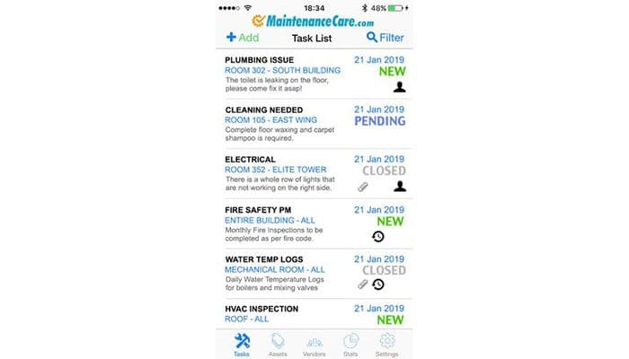 Maintenance Care Mobile App Management