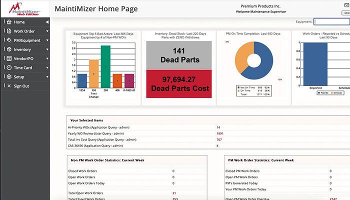 MaintiMizer Report Widget Home Screen