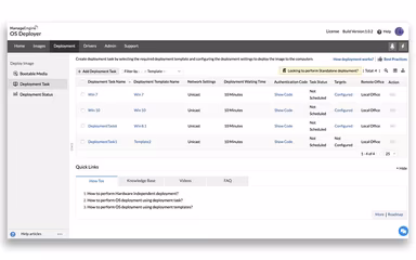 ManageEngine-OS-Deployer Dashboard
