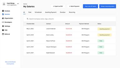 Request Finance Manage Crypto Payroll