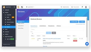 Launch Cart Manage Reviews with Native Tool