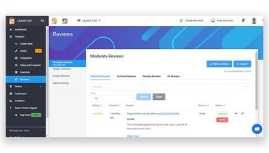 Launch Cart Manage Reviews with Native Tool