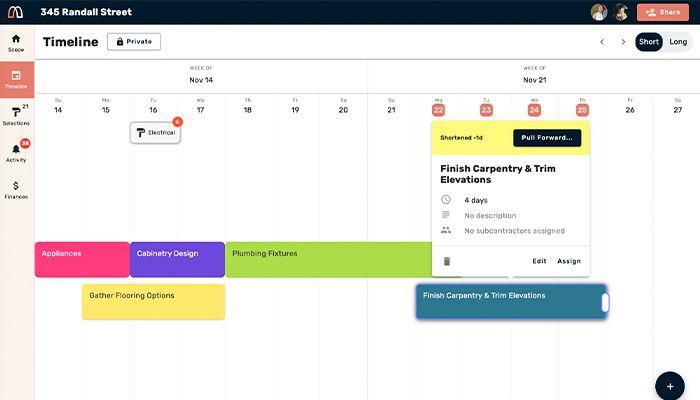 Materio timeline tab