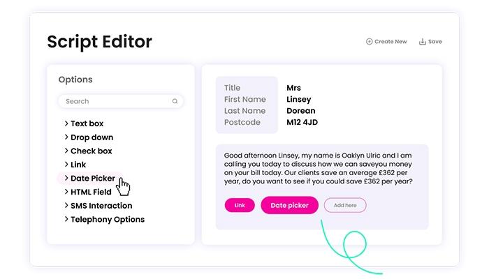 MaxContact Script Editor