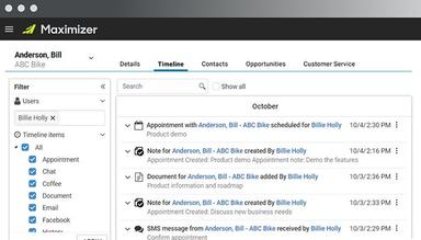 Maximizer CRM From calls made to emails sent, documents created to meetings booked, you now have a window into everything your sales reps are up to – all in one spot! interval