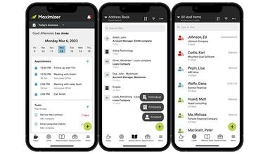 Maximizer CRM Our feature-rich mobile app allows you to manage your schedule, update your pipeline, and connect with customers while on the go!