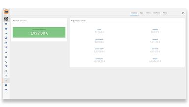 MegaDialer expense overview screenshot