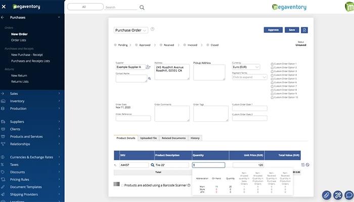 Megaventory Purchase Orders