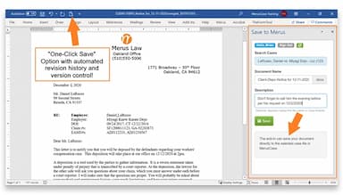 MerusCase Microsoft Word Integration