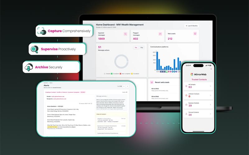 MirrorWeb Home Dashbaord