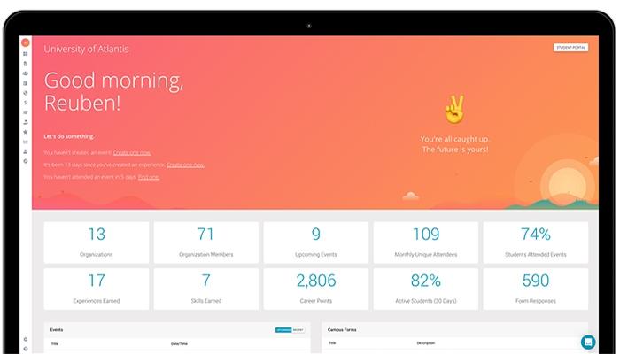 Modern Campus Involve Presence dashboard