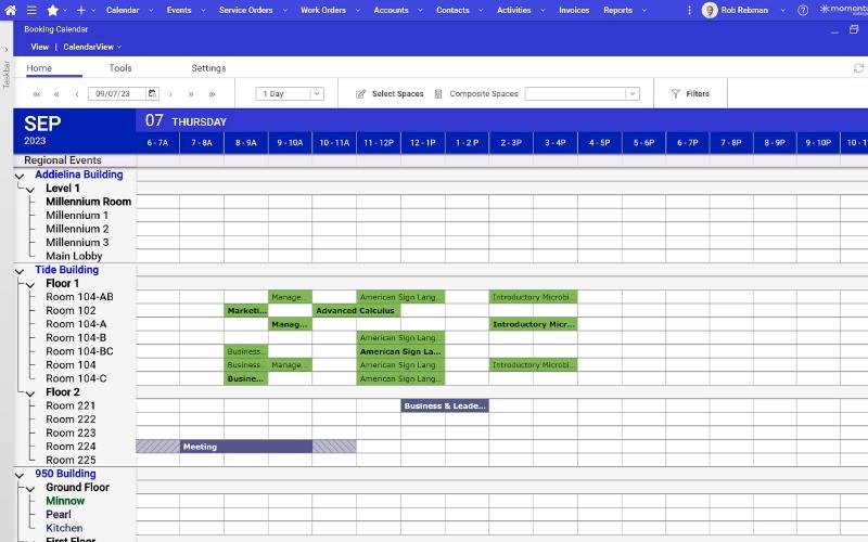 Momentus Technologies Booking Calendar