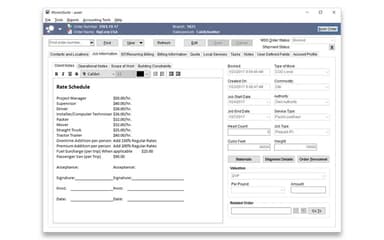MoversSuite Stores Job Info With Order Booking and Rates