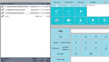 MyPOS Connect POS screen with large window for items sold