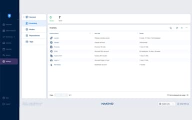 Nakivo settings