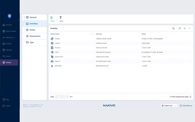 Nakivo settings