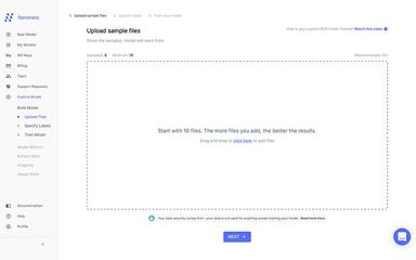 Nanonets Upload Sample Files of Your Document